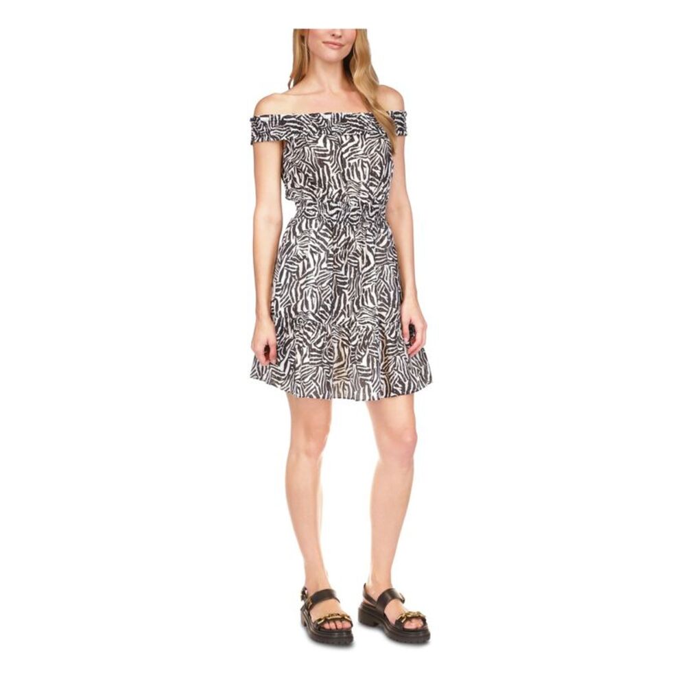 MICHAEL MICHAEL KORS Womens White Lined Short Sleeve Short Fit + Flare Dress XL